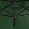 Parasol de jardin double avec mât en acier vert 600 cm 