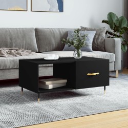Table basse noir 90x50x40 cm bois d'ingénierie 