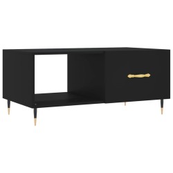 Table basse noir 90x50x40 cm bois d'ingénierie 