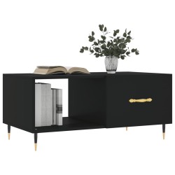 Table basse noir 90x50x40 cm bois d'ingénierie 