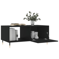 Table basse noir 90x50x40 cm bois d'ingénierie 