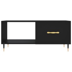 Table basse noir 90x50x40 cm bois d'ingénierie 