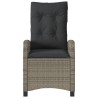 Chaises inclinables de jardin lot de 2 et coussins gris rotin 