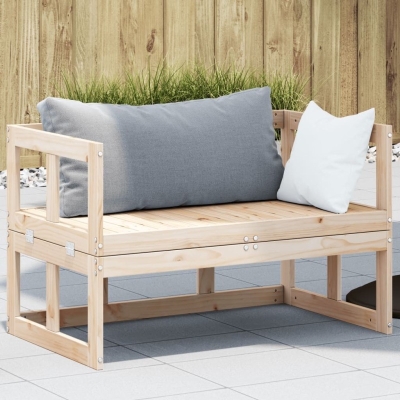 Canapé de jardin extensible bois massif de pin 