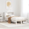 Lit bibliothèque sans matelas blanc 75x190 cm bois massif 