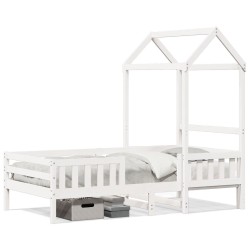 Cadre de lit avec toit sans matelas blanc 90x190 cm 