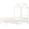 Cadre de lit avec toit sans matelas blanc 90x190 cm 