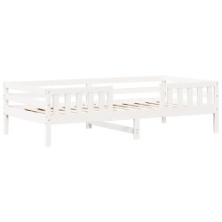 Cadre de lit avec toit sans matelas blanc 90x190 cm 
