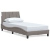Cadre de lit sans matelas taupe 80x200 cm tissu 