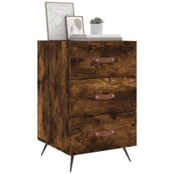 Table de chevet chêne fumé 40x40x66 cm bois d'ingénierie 
