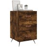 Table de chevet chêne fumé 40x40x66 cm bois d'ingénierie 