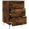 Table de chevet chêne fumé 40x40x66 cm bois d'ingénierie 