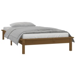 Cadre de lit à LED sans matelas 100x200 cm bois massif 