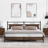 Cadre de lit en métal sans matelas chêne marron 193x203 cm 