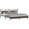 Cadre de lit en métal sans matelas chêne marron 193x203 cm 