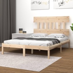 Cadre de lit sans matelas 135x190 cm bois massif 
