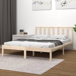 Cadre de lit sans matelas bois massif de pin 135x190 cm 