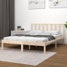 Cadre de lit sans matelas bois massif de pin 135x190 cm 
