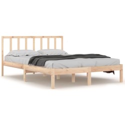 Cadre de lit sans matelas bois massif de pin 135x190 cm 