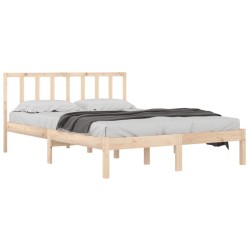 Cadre de lit sans matelas bois massif de pin 135x190 cm 