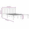 Cadre de lit sans matelas bois massif de pin 135x190 cm 
