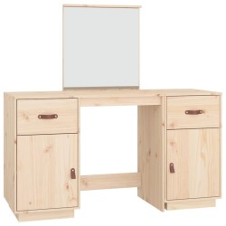 Ensemble de coiffeuse avec miroir Bois de pin solide 