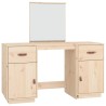Ensemble de coiffeuse avec miroir Bois de pin solide 