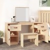 Ensemble de coiffeuse avec miroir Bois de pin solide 