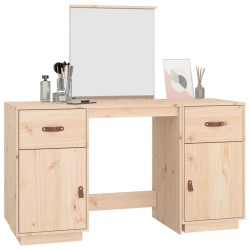 Ensemble de coiffeuse avec miroir Bois de pin solide 