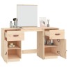 Ensemble de coiffeuse avec miroir Bois de pin solide 
