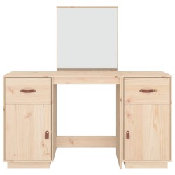 Ensemble de coiffeuse avec miroir Bois de pin solide 