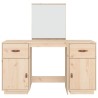 Ensemble de coiffeuse avec miroir Bois de pin solide 
