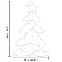 Figurine d'arbre de Noël avec 144 LED 88x56 cm 