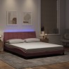 Cadre de lit avec LED sans matelas rose 160x200 cm velours 