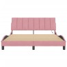 Cadre de lit avec LED sans matelas rose 160x200 cm velours 