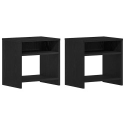 Tables de chevet 2pcs chêne noir 40x30x40cm bois d'ingénierie 