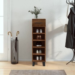 Meuble à chaussures chêne marron 30x35x105 cm bois d'ingénierie 