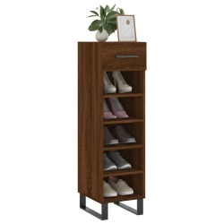 Meuble à chaussures chêne marron 30x35x105 cm bois d'ingénierie 