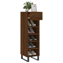 Meuble à chaussures chêne marron 30x35x105 cm bois d'ingénierie 
