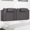 Coussin de tête de lit gris 140 cm similicuir 