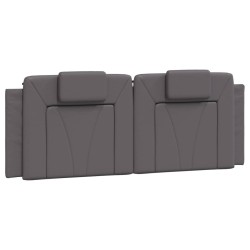 Coussin de tête de lit gris 140 cm similicuir 