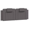 Coussin de tête de lit gris 140 cm similicuir 