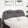 Coussin de tête de lit gris 140 cm similicuir 
