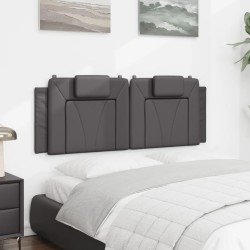 Coussin de tête de lit gris 140 cm similicuir 