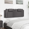 Coussin de tête de lit gris 140 cm similicuir 