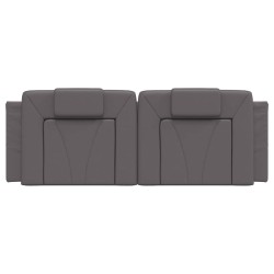 Coussin de tête de lit gris 140 cm similicuir 