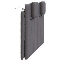 Coussin de tête de lit gris 140 cm similicuir 