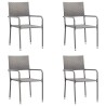 Ensemble à manger de jardin 5pcs gris/noir résine tressée/acier 
