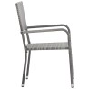 Ensemble à manger de jardin 5pcs gris/noir résine tressée/acier 