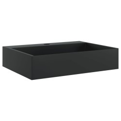 Vasque 50x38x11 cm fonte minérale/marbre noir mat 